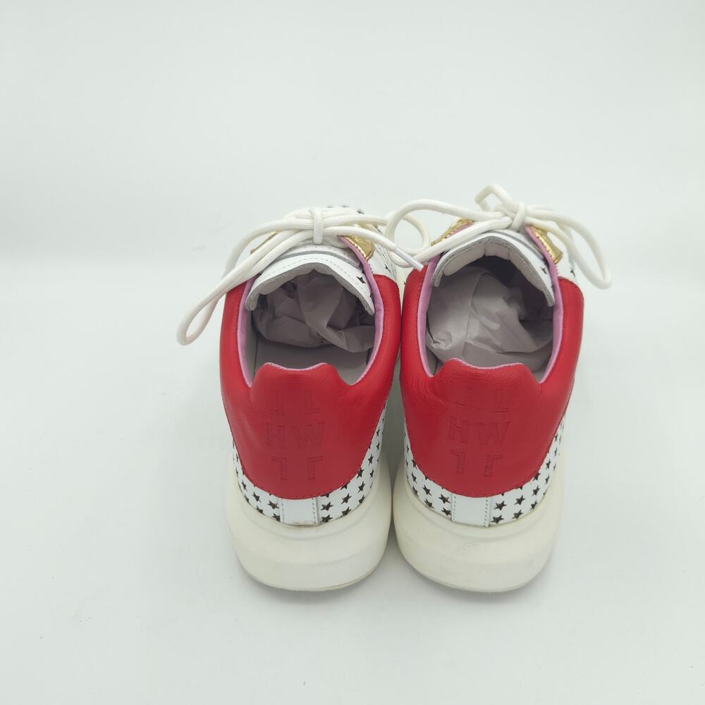 Hollie Watman Star Gazing Women's Size 7 White Red Leather Gold Sneakers - Picture 6 of 9